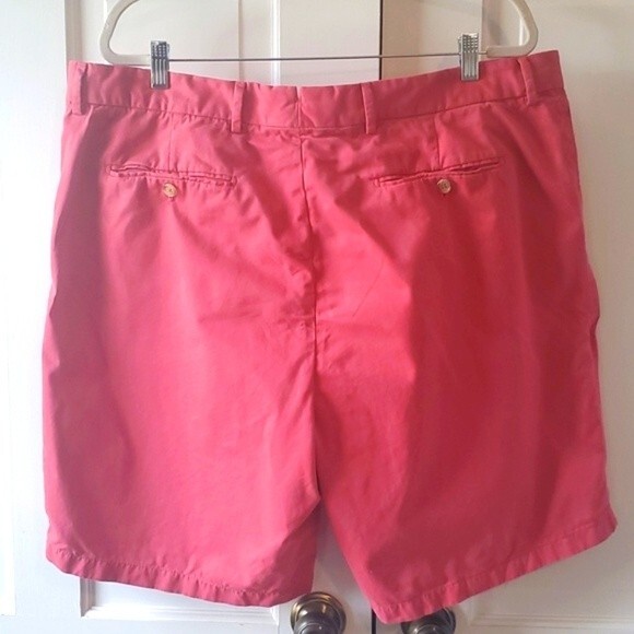 J. MCLAUGHLIN PINK LIGHT RED COTTON SHORTS MEN'S SIZE 42 FLAT FRONT PREPPY - Picture 2 of 8